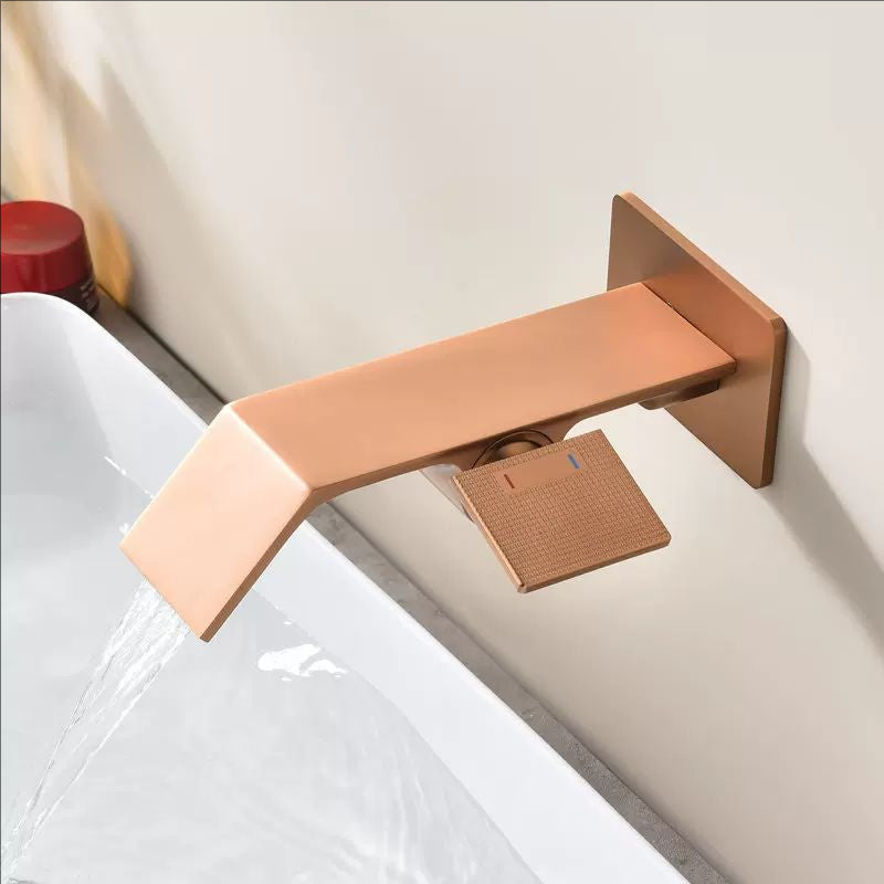 Brass Wall Mount Concealed Bathroom Sink Faucet Basin Faucet