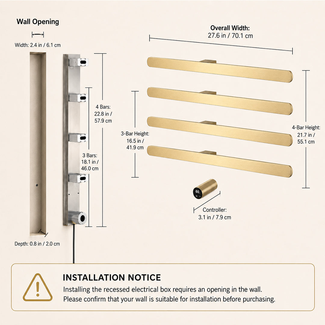 Smart Electric Heated Towel Rack Towel Warmers 3 Or 4 Bars