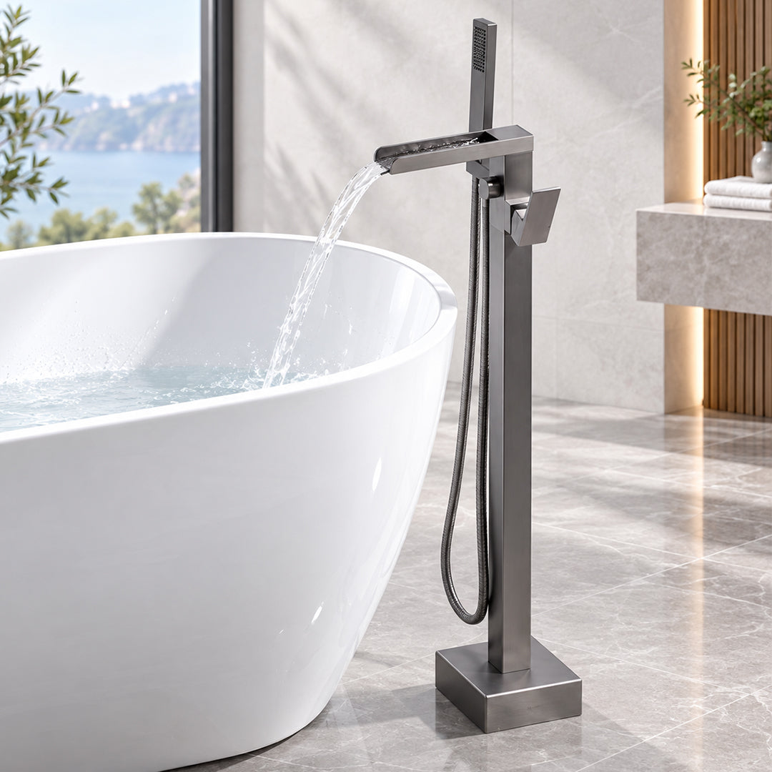 Freestanding Tub Faucet with Hand Shower