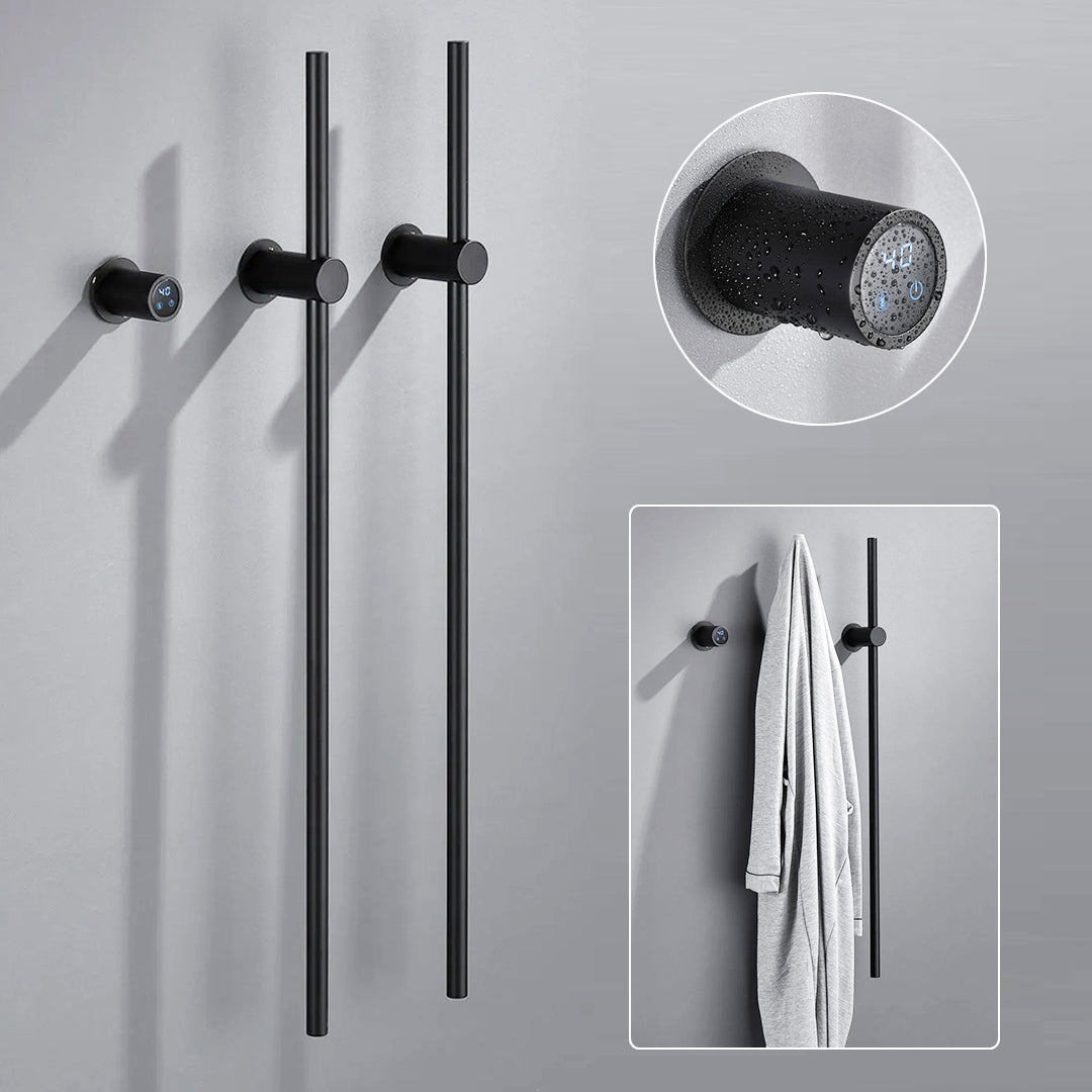 Electric Heated Towel Warmer Rack, Wall-Mounted Bathroom Towel Dryer with Digital Timer