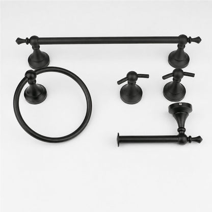 5-Piece Wall-Mounted Bathroom Hardware Set with Towel Bar, Ring & Hooks