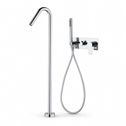 Concealed Installation Floor-Mounted Bathtub Faucet with Handheld Shower