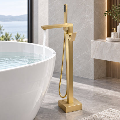 Bathroom Tub Faucet with Hand Shower Bathtub Faucet – Floor or Wall Inlet Installation