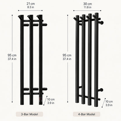 Stainless Steel Electric Heated Towel Rack with Hooks