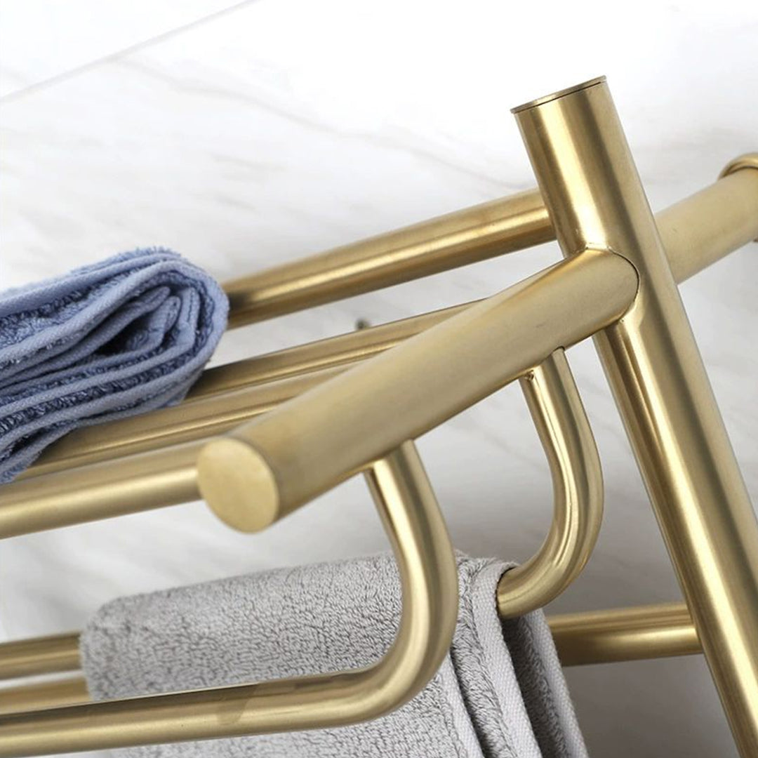Wall-Mounted Electric Towel Warmer with Built-In Storage Shelf