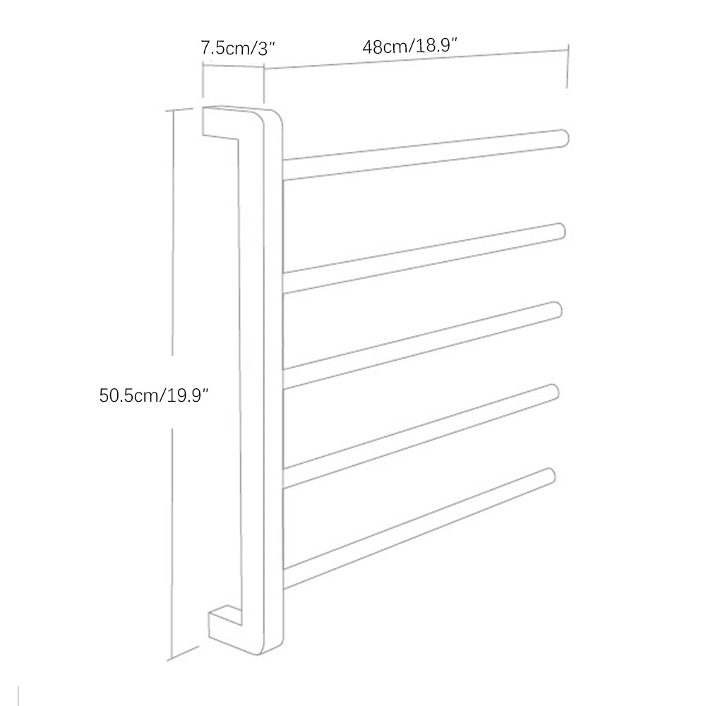 mkonomacrame 5 Bars Heated Towel Rack for Modern Bathrooms Towel Warmers