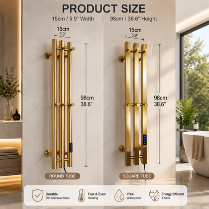 mkonomacrame Bathroom Heated Towel Rack Heated Towel Warmer for Modern Luxury Bathrooms