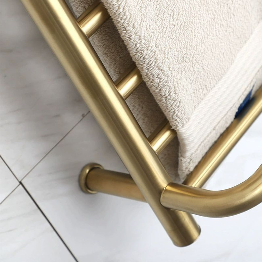 Wall-Mounted Electric Towel Warmer with Built-In Storage Shelf