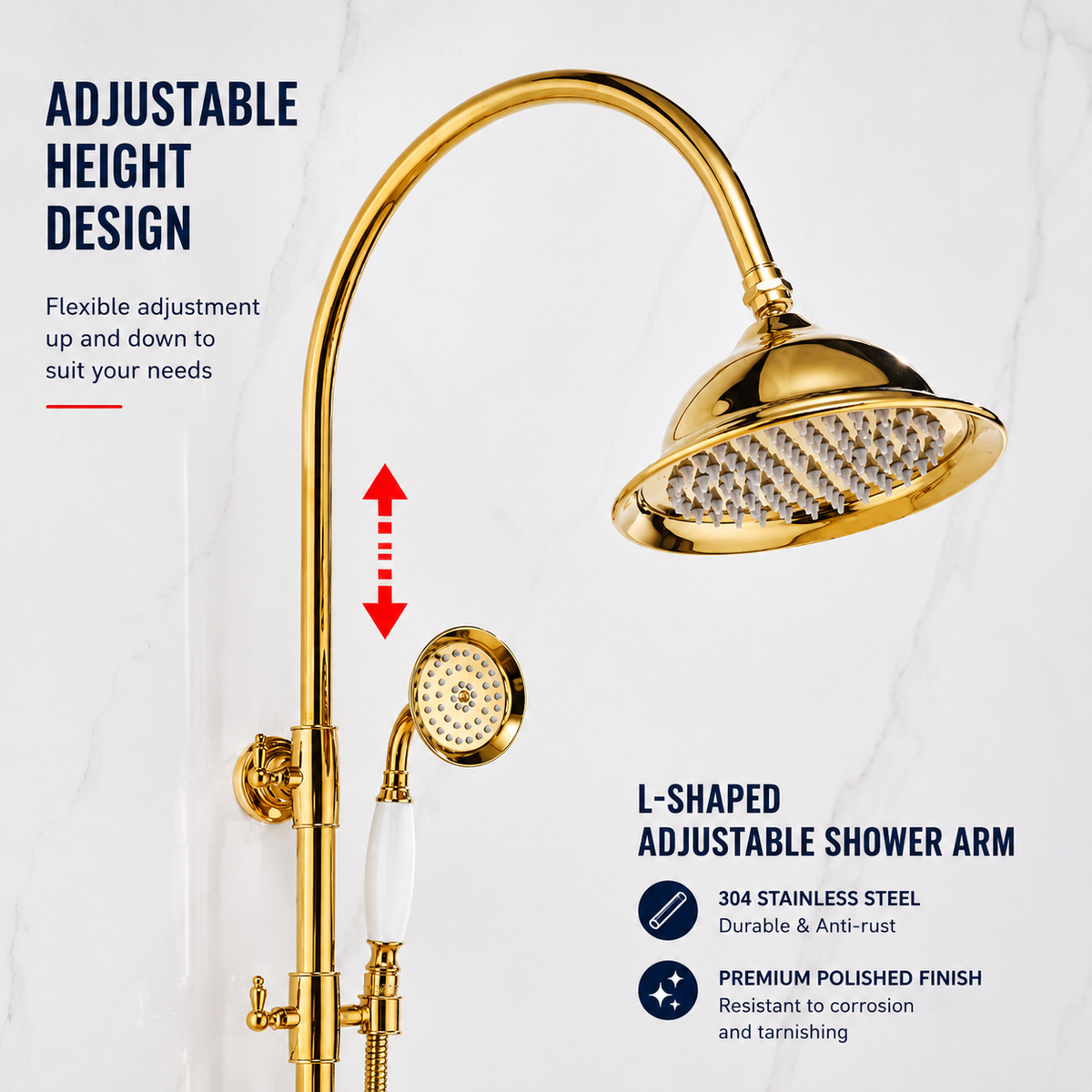 Bathroom Shower Faucet Set Rainfall Shower System Wall Mount Bathroom Faucet