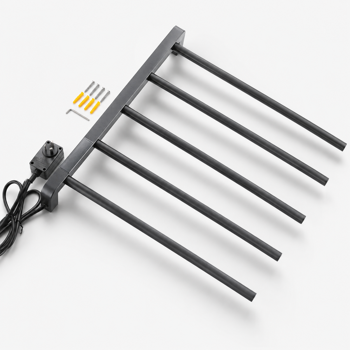 mkonomacrame 5 Bars Heated Towel Rack for Modern Bathrooms Towel Warmers