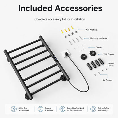 Stainless Steel Wall-Mounted Electric Heated Towel Rack