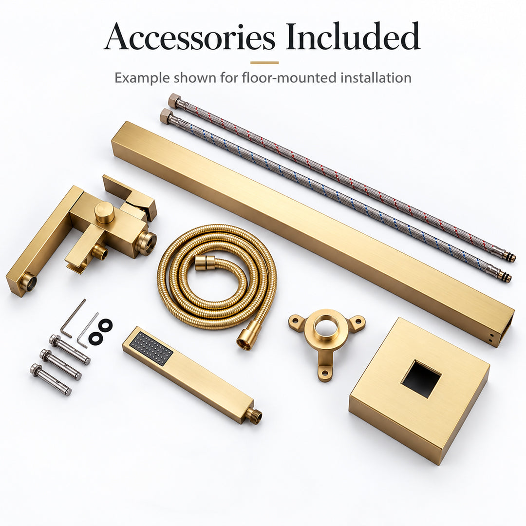 Bathroom Tub Faucet with Hand Shower Bathtub Faucet – Floor or Wall Inlet Installation