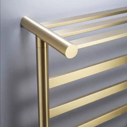 Electric Heated Towel Rack with Top Shelf & Rotating Bars – Plug-In Towel Warmer
