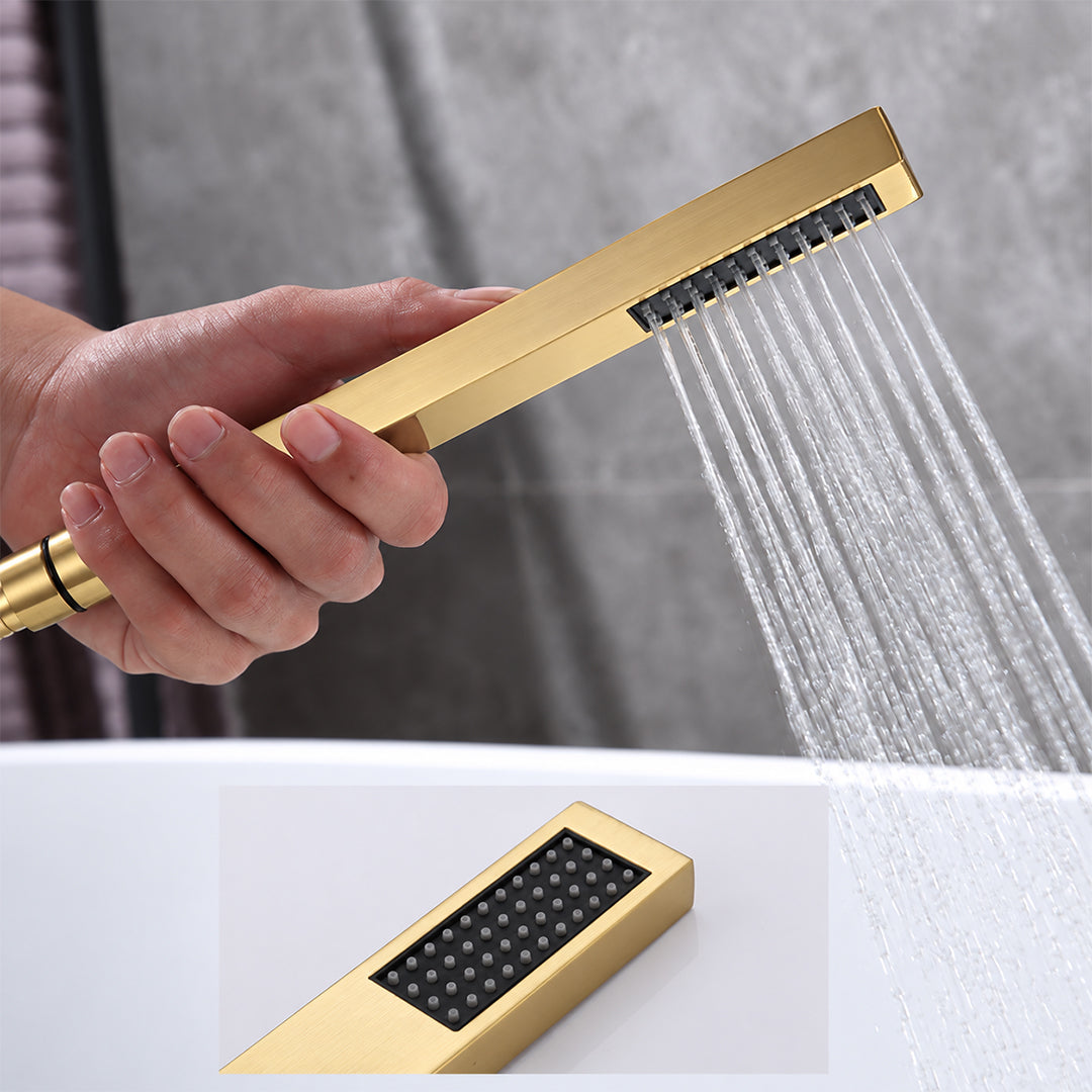 Bathroom Tub Faucet with Hand Shower Bathtub Faucet – Floor or Wall Inlet Installation
