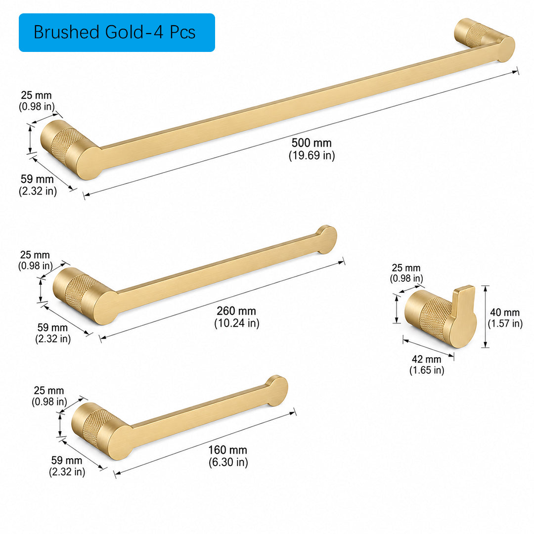 Brushed Gold Bathroom Hardware & Bathroom Accessories
