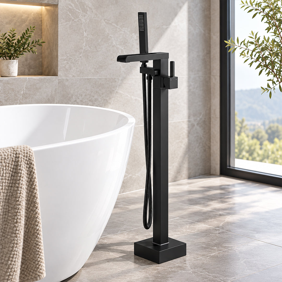 Freestanding Tub Faucet with Hand Shower