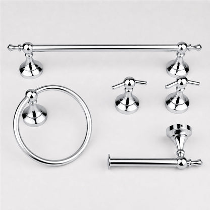 5-Piece Wall-Mounted Bathroom Hardware Set with Towel Bar, Ring & Hooks