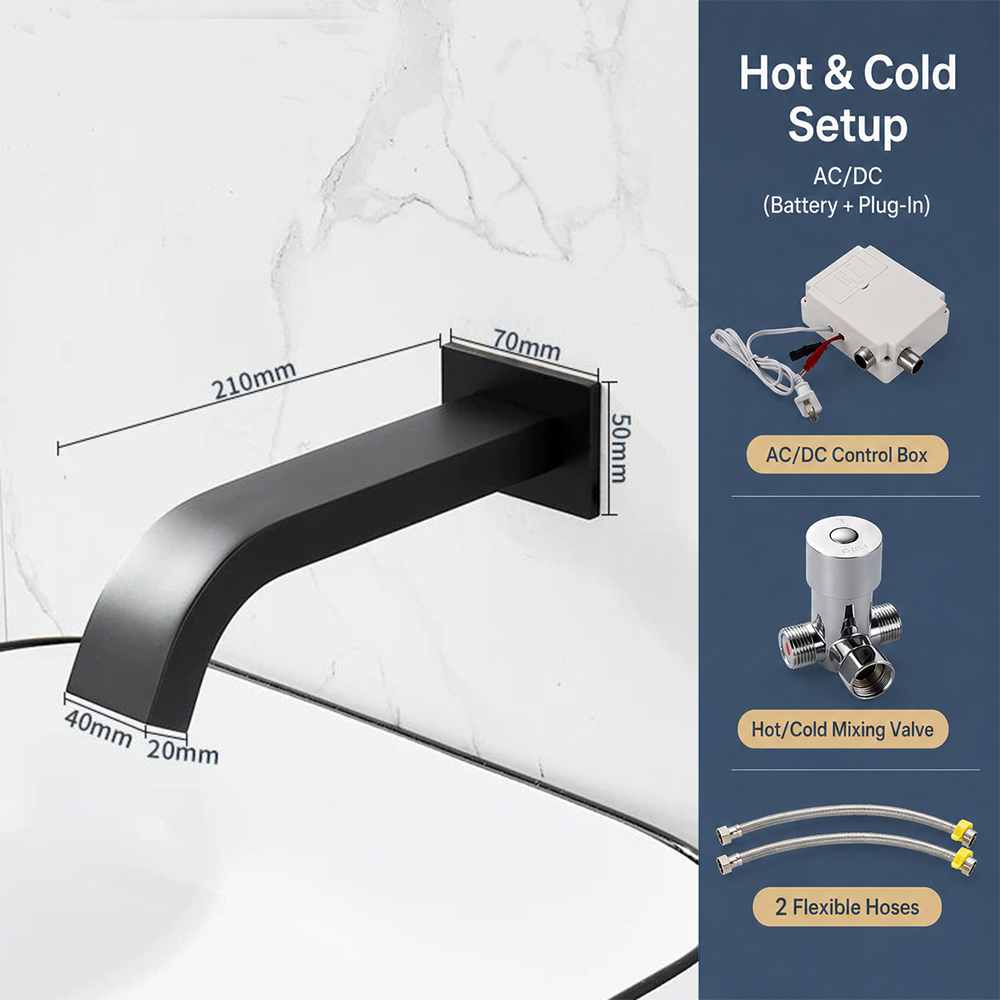 Wall Mount Automatic Bathroom Sink Faucet Sensor Basin Faucet