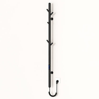 Electric Heated Towel Rack with Hooks, Wall-Mounted Towel Warmer with Touch Control